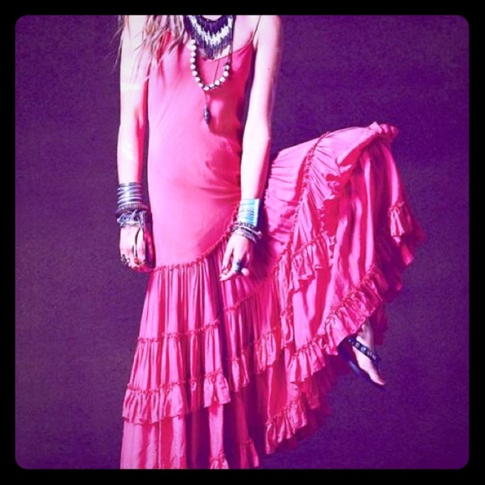 Free People Tracks of my Tiers layered slip dress